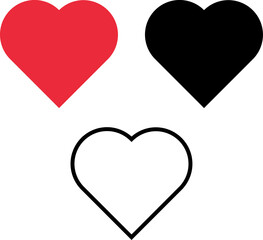 Love symbol icon set, love symbol vector, Collection of heart illustrations.