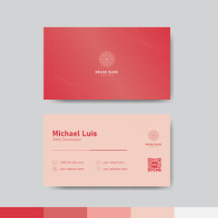 Red business identity card template concept