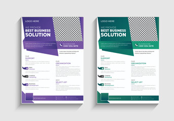 Obraz premium Modern abstract business flyer design a4 size vertical leaflet template