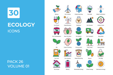 ecology icons collection.