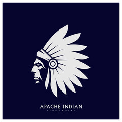 American Indian logo. Indian emblem design editable for your business. Vector illustration.