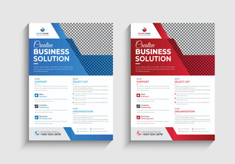 Obraz premium Modern abstract business flyer design a4 size vertical leaflet template