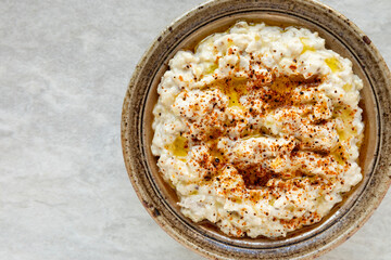 Mutabbal - middle eastern smoky eggplant and  sesame dip sprinkled with berbere ethiopian spice...