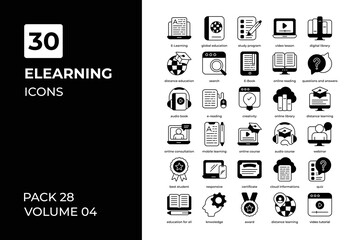 e learning icons collection.
