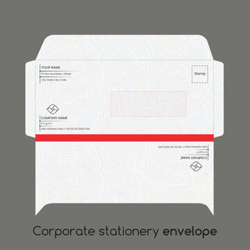 Corporate stationery envelope with a window