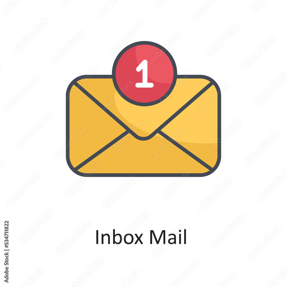Poster inbox mail filled outline vector icon design illustration on white background. eps 10 file