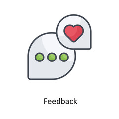 Feedback Filled Outline Vector Icon Design illustration on White background. EPS 10 File