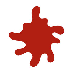 Vector paint splash. Red abstract blot. Burgundy cartoon paint splatter.
