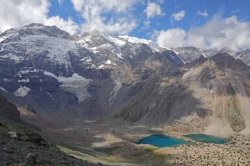 Turquoise lakes in Fann Mountains, Tajikistan - 534712650