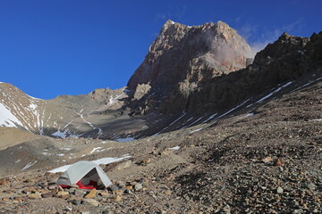 Tent in Fann Mountains, Tajikistan - 534712849
