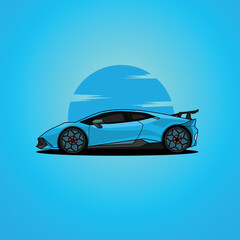 modern sports blue car graphic illustration