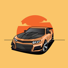 modern sports car future illustration