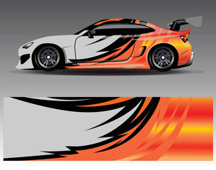 Naklejka premium Graphic abstract stripe racing background kit designs for wrap vehicle race car rally adventure and livery