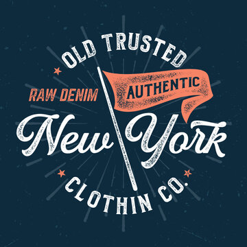 New York Clothing Co. - Aged Tee Design For Printing. Good for poster, wallpaper, t-shirt, gift.