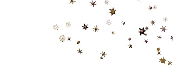 A gray whirlwind of golden snowflakes and stars. New