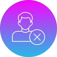 Fototapeta premium Rejected Gradient Circle Line Inverted Icon