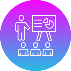 Presentation Gradient Circle Line Inverted Icon