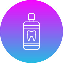 Mouthwash Gradient Circle Line Inverted Icon