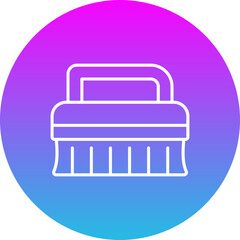 Cleaning Brush Gradient Circle Line Inverted Icon