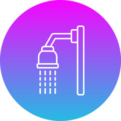 Shower Gradient Circle Line Inverted Icon