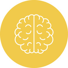 Brain Multicolor Circle Line Inverted Icon