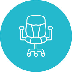 Office Chair Multicolor Circle Line Inverted Icon