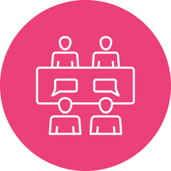 Meeting Multicolor Circle Line Inverted Icon