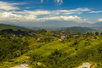 Fototapeta premium Kathmandu, Nepal - View of Kathmandu Valley from Nagarkot
