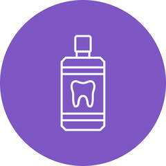 Mouthwash Multicolor Circle Line Inverted Icon