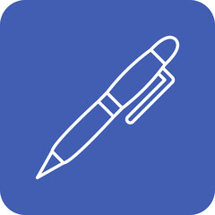 Ballpoint Multicolor Round Corner Line Inverted Icon