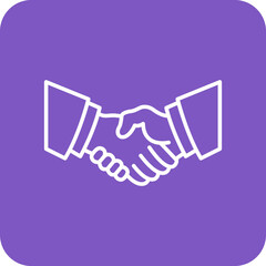Handshake Multicolor Round Corner Line Inverted Icon