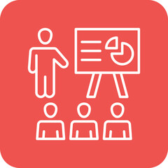 Presentation Multicolor Round Corner Line Inverted Icon