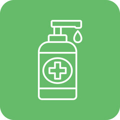 Hand Sanitizer Multicolor Round Corner Line Inverted Icon