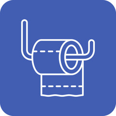 Toilet Paper Multicolor Round Corner Line Inverted Icon