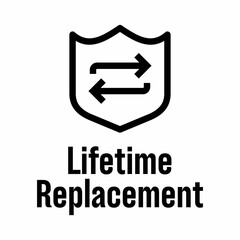 "Lifetime Replacement" vector information sign
