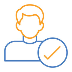 Accepted Blue And Orange Line Icon