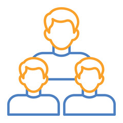 Group Blue And Orange Line Icon