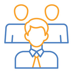 Leader Blue And Orange Line Icon
