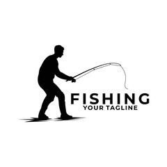fishing man logo vector isolated