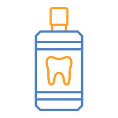 Mouthwash Blue And Orange Line Icon