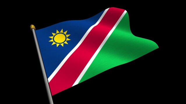 [Loop video] [Transparent background] Animated video of the Namibia flag