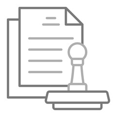 Approval Greyscale Line Icon
