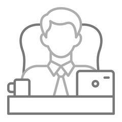 Boss Greyscale Line Icon