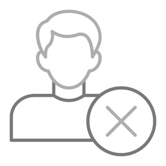 Rejected Greyscale Line Icon