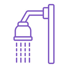 Shower Multicolor Line Icon