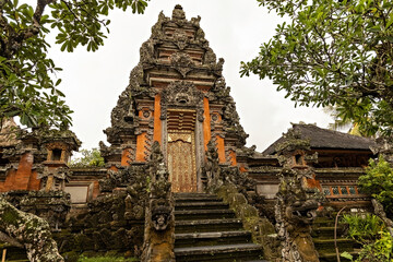 Saraswati temple entrance view in Ubud, Bali, Indonesia