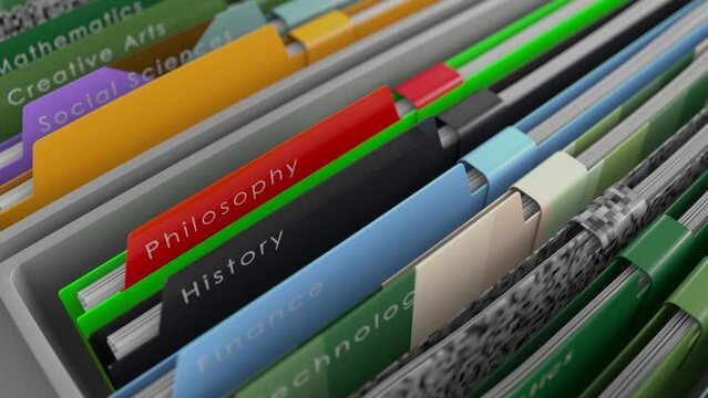 School file folder with subject name