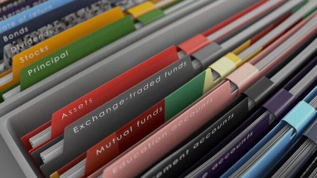 Investment file folder with financial investment label.