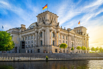 the famous reichstag building in berlin, germany - 534720038