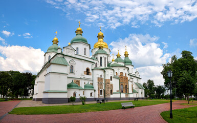 Fototapeta na wymiar Saint Sophia Cathedral in Kyiv: east facade